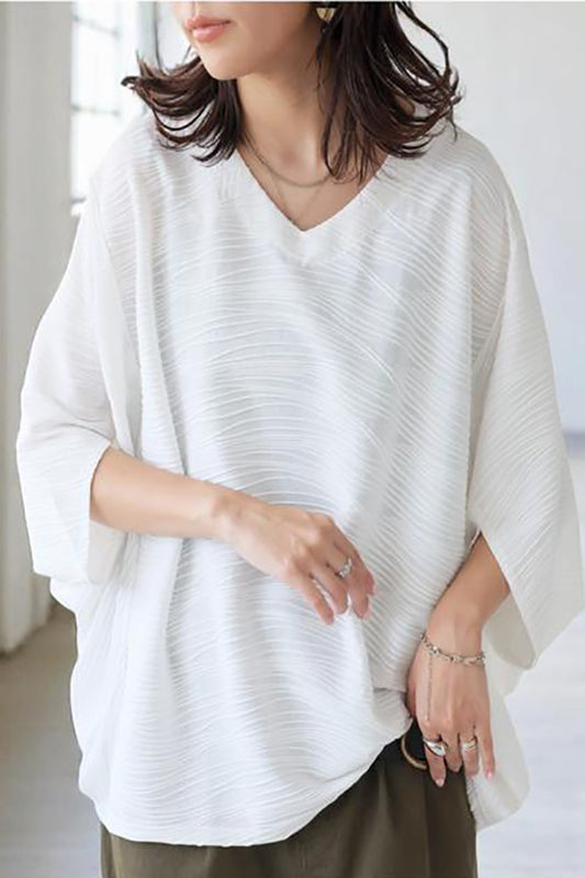 Casual Textured Solid Top