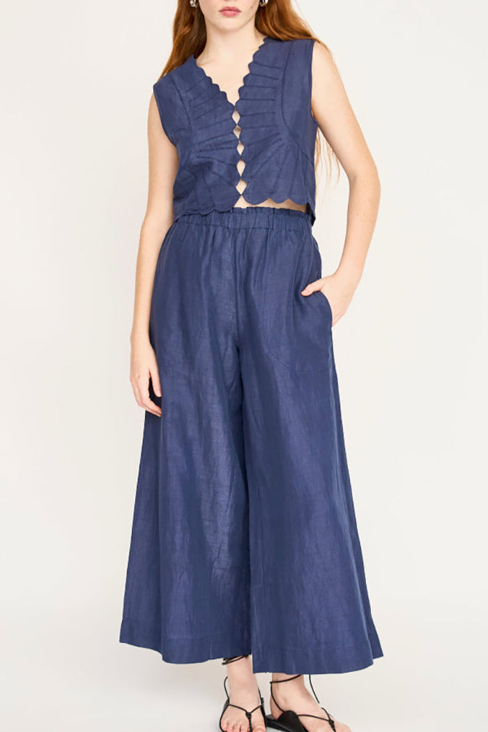 Sleeveless Wide Leg Pant Set