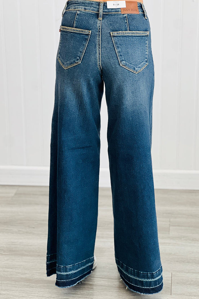 Casual Pocket Flared Jeans