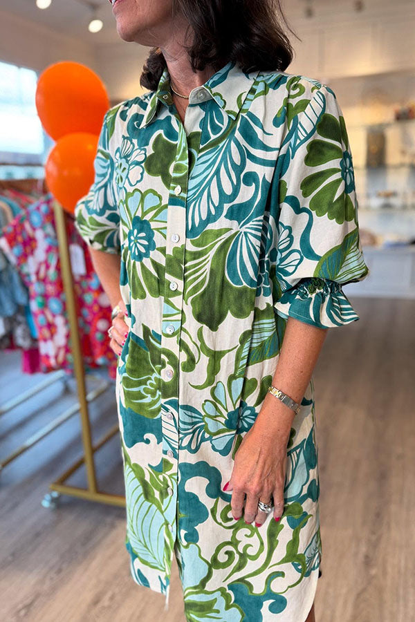 Casual Pocket Floral Dress