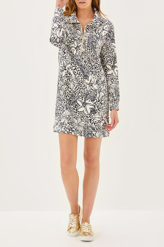 Monochrome Floral Mini Dress