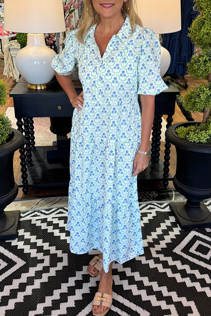 Floral Button Front Maxi Shirt Dress