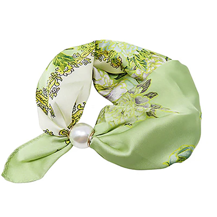 Pearl Magnet Floral Scarf Necklace