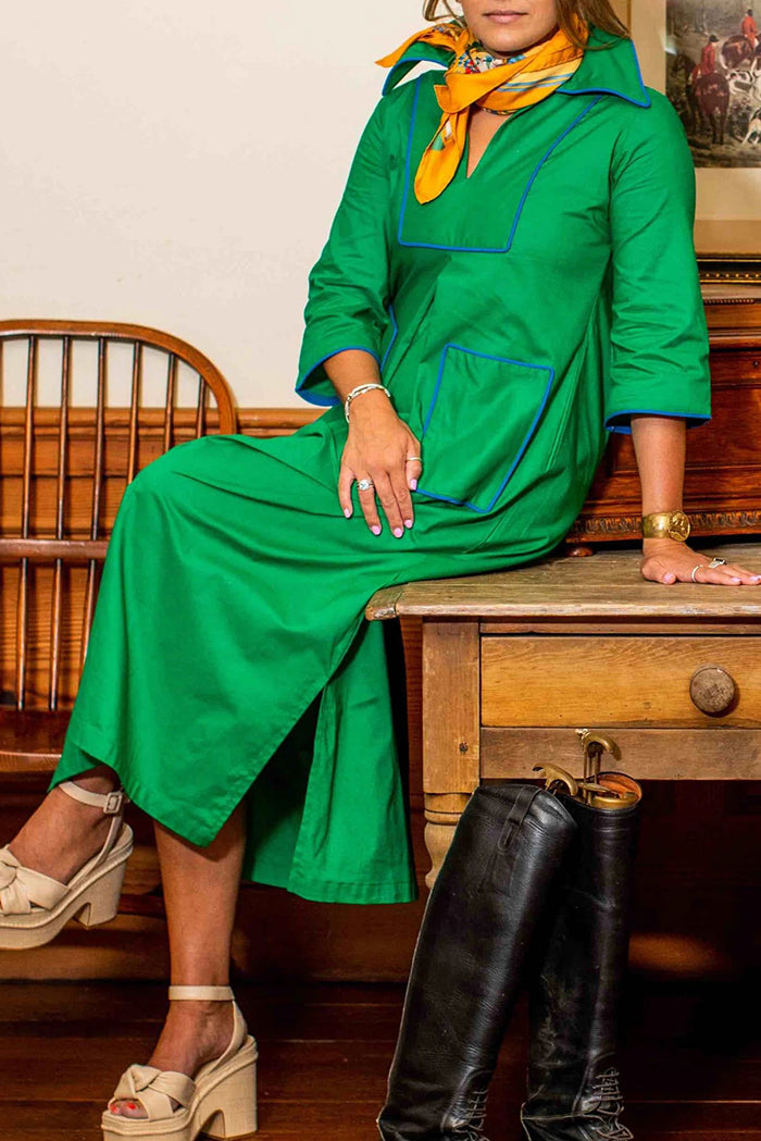 Patch Pockets Maxi Dress