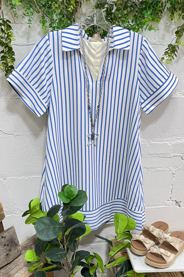 Casual Striped Pocket Dress