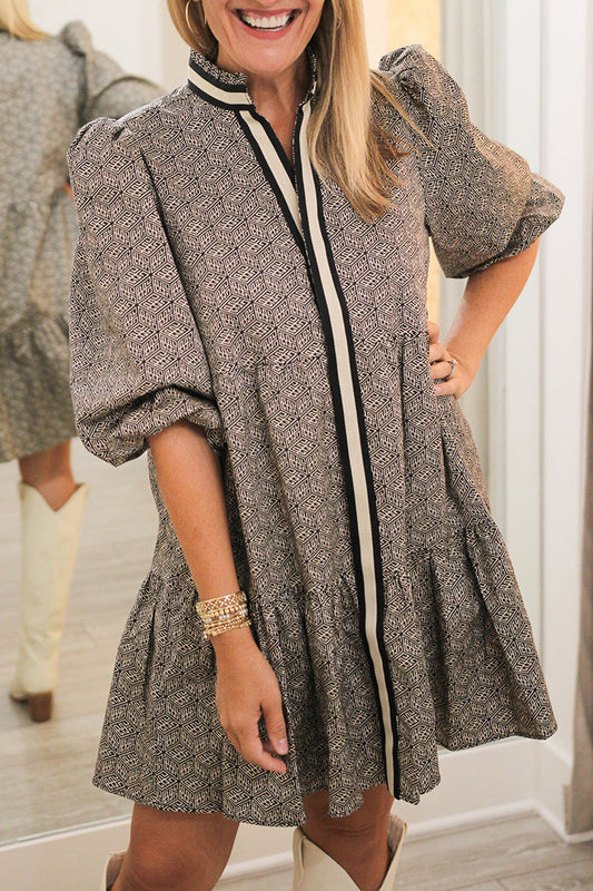 Casual Puff Sleeve Dress