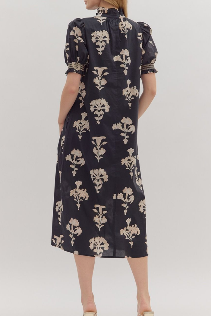 Puff Sleeve Floral Maxi Dress