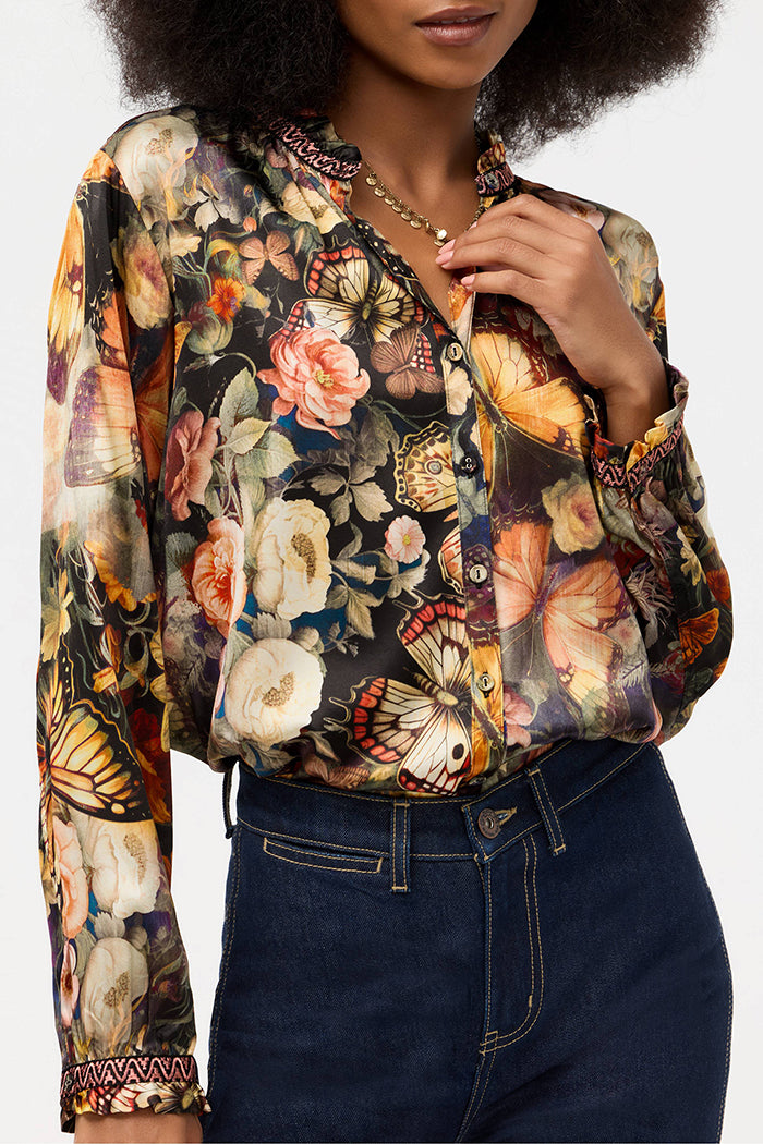 Lively Garden Butterfly Printed Top