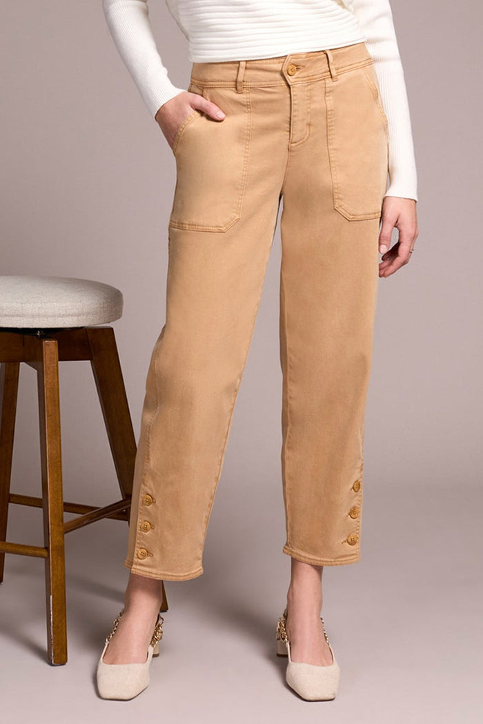Stretch Twill Patch Pocket Ankle Pants