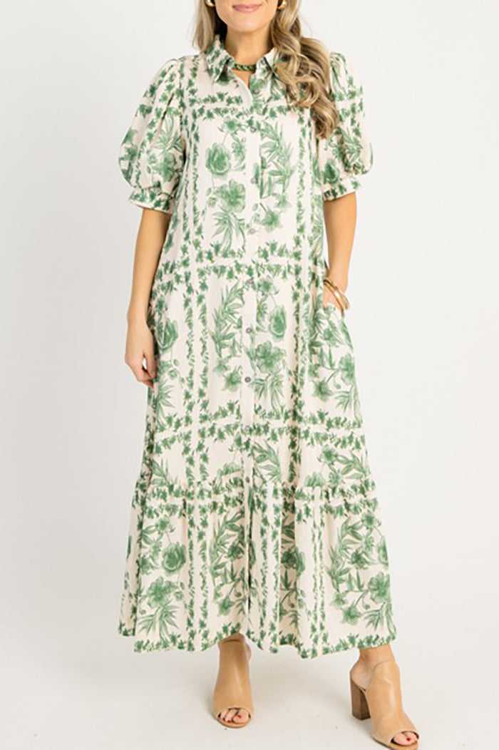 Going Green Floral Maxi Dress