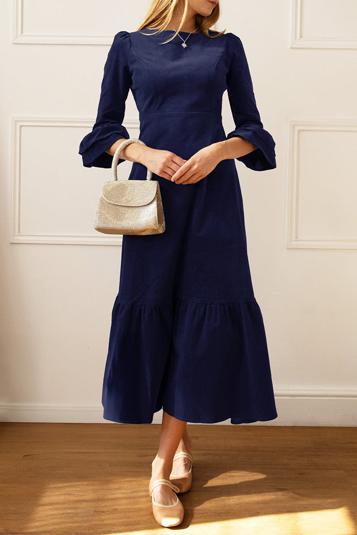 Round Neck 3/4 Sleeve Dress