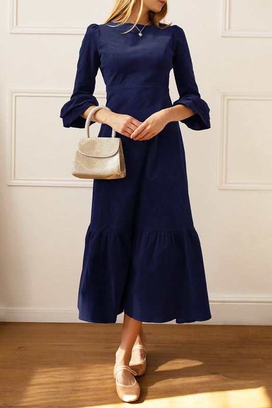 Round Neck 3/4 Sleeve Dress