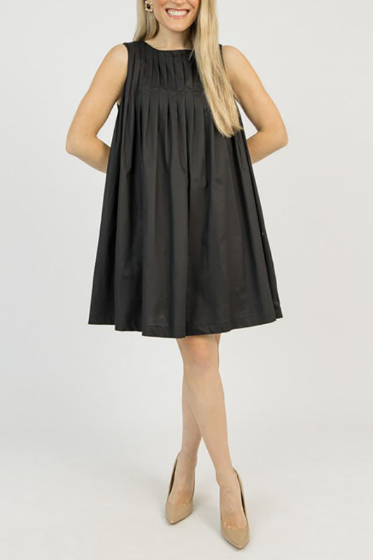 Casual Sleeveless Pleated Dress