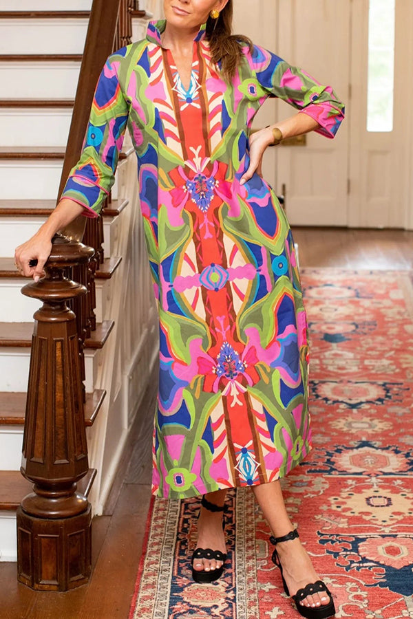 Bold Print Long Dress