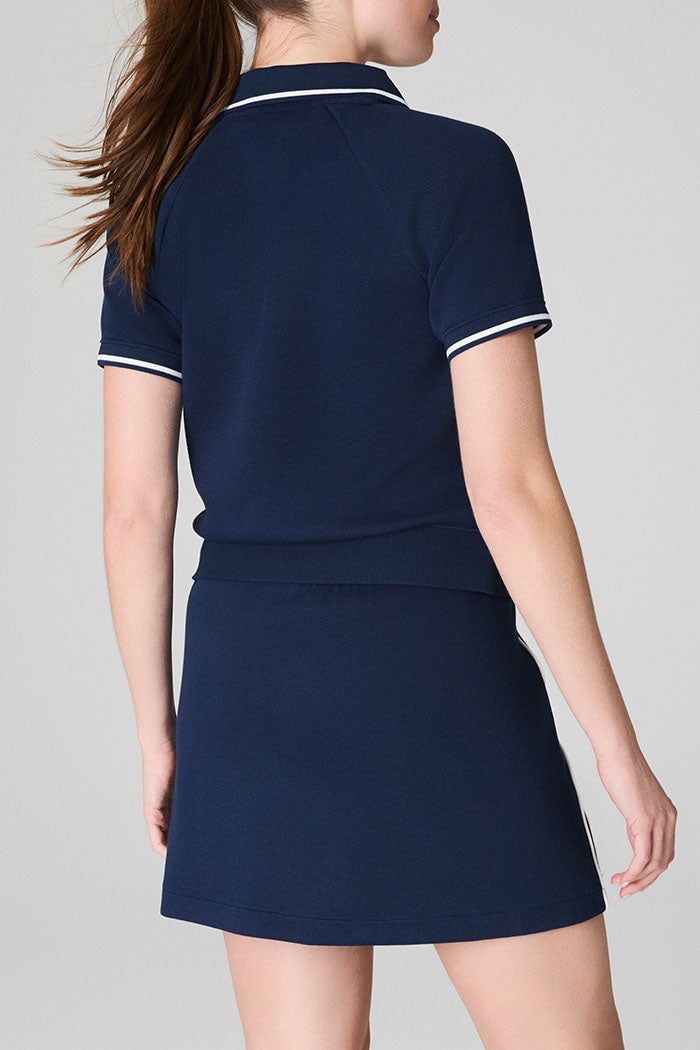 Polo Collar Contrast Trim Suit