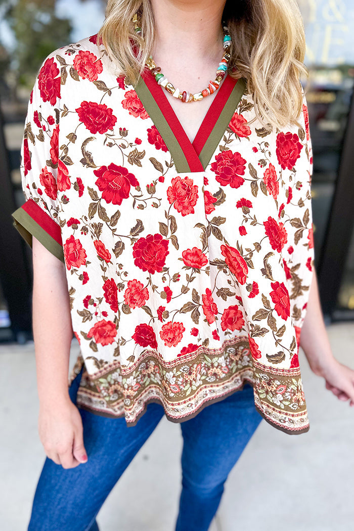 Casual Floral Pattern Top