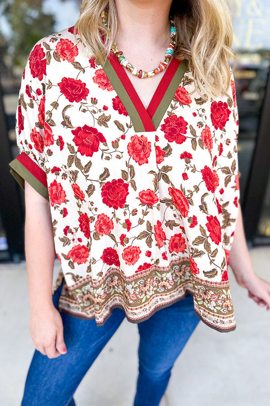 Casual Floral Pattern Top