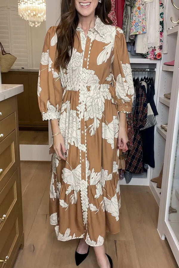 Cinched Tie Waist Floral Dress