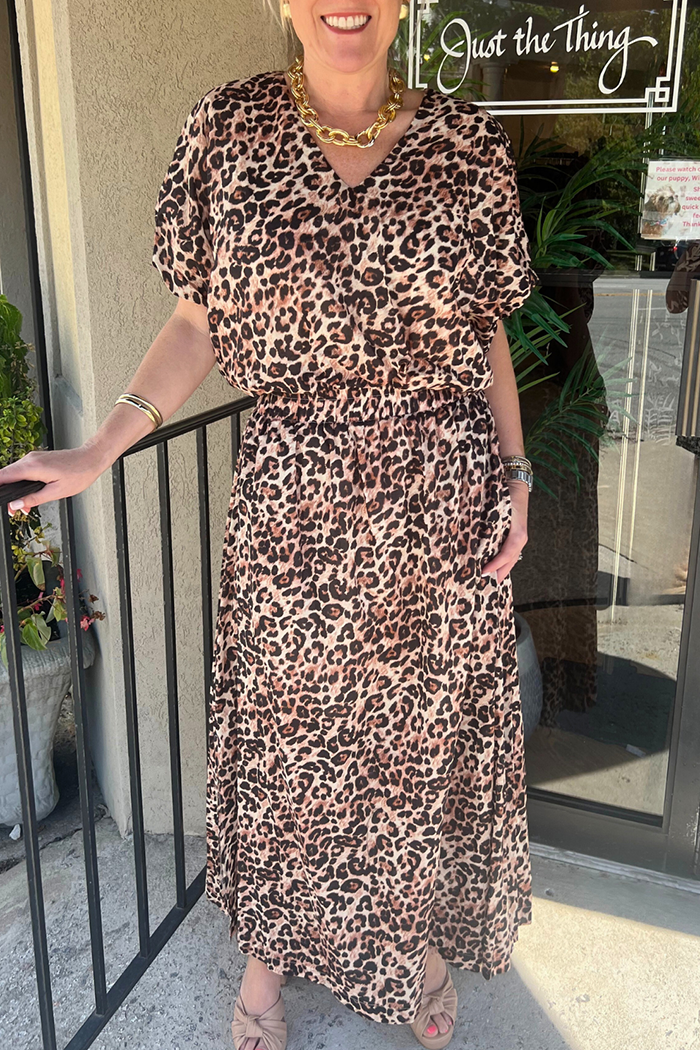 Leopard Print Pocket Dress