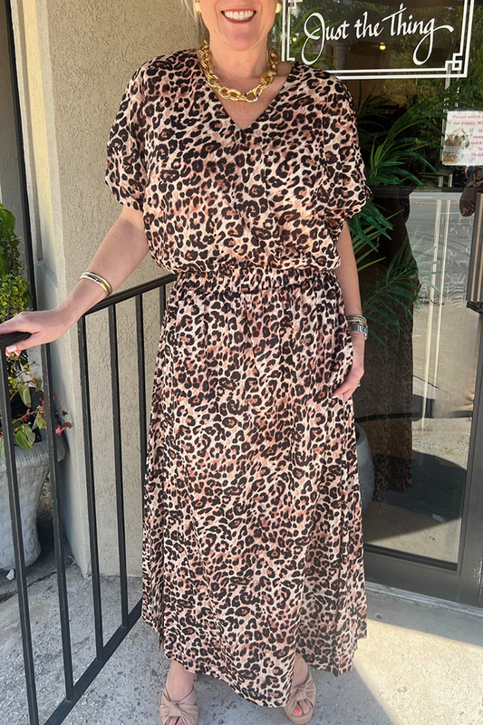 Leopard Print Pocket Dress