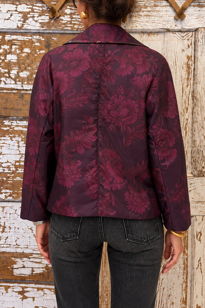 Purple Floral Reversible Puffer
