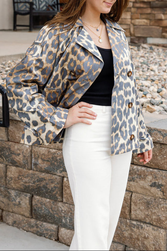 Casual Leopard Print Jacket