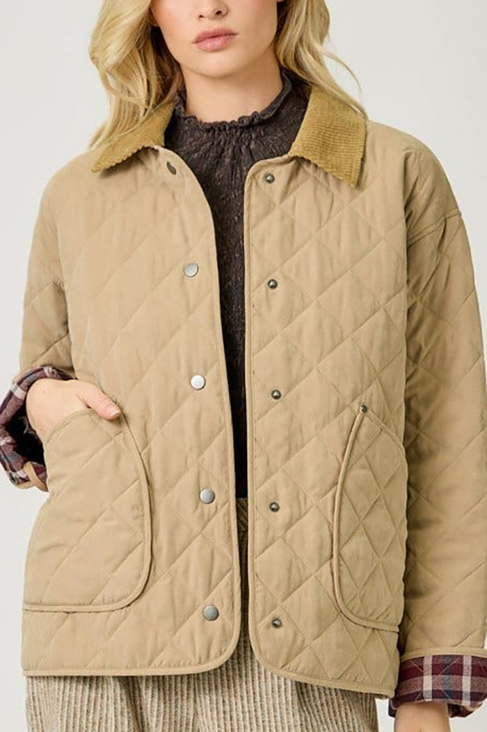 Contrast Quilted Pocket Jacket