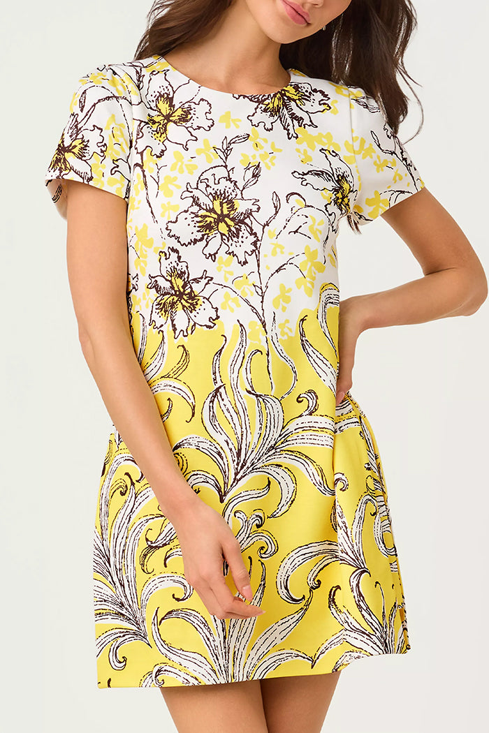 Short Sleeve Floral Skirted Romper