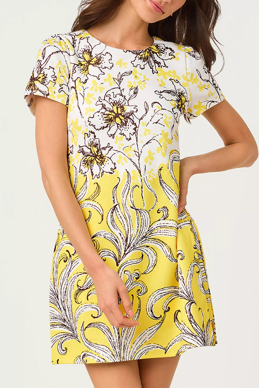 Short Sleeve Floral Skirted Romper