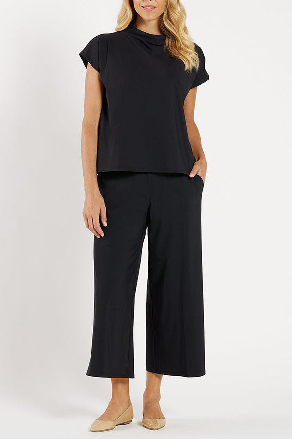 Casual High Neck Pocket Set