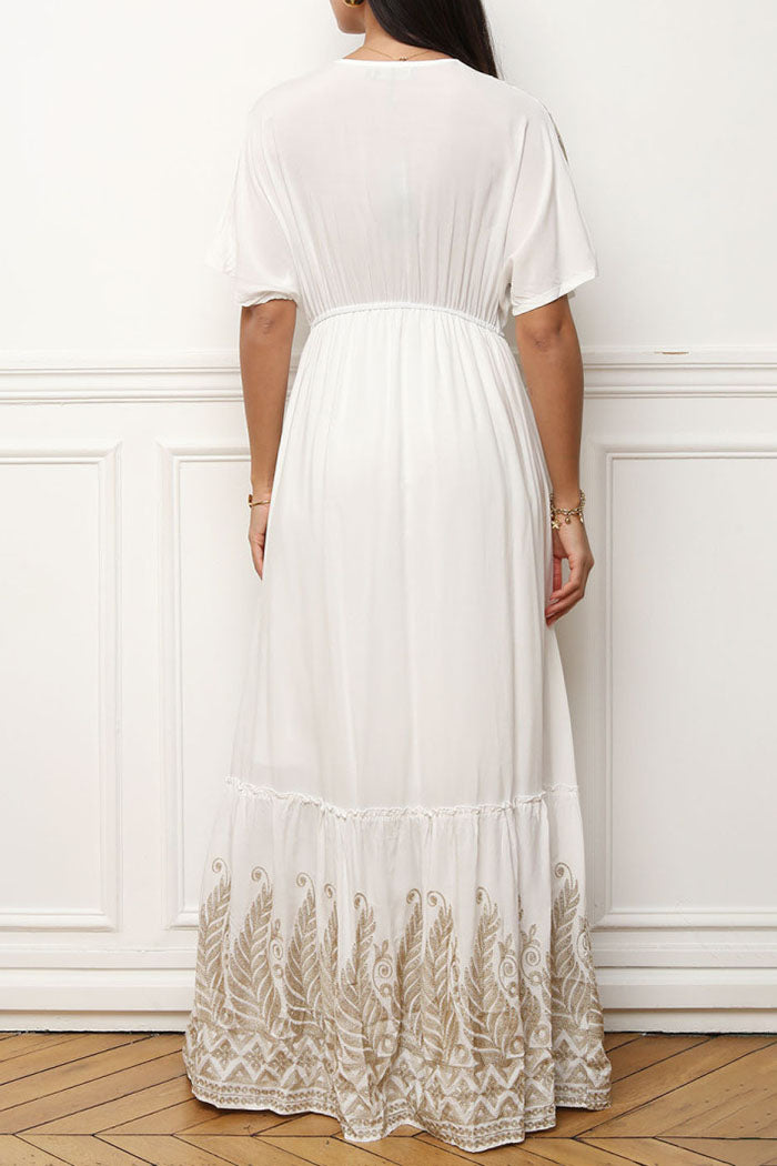Bohemian Embroidered Maxi Dress