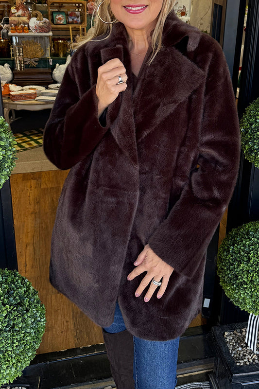 FAUX FUR & SUEDE COAT