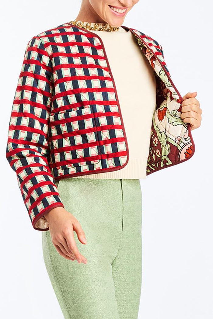 Floral Convertible Quilted Jacket