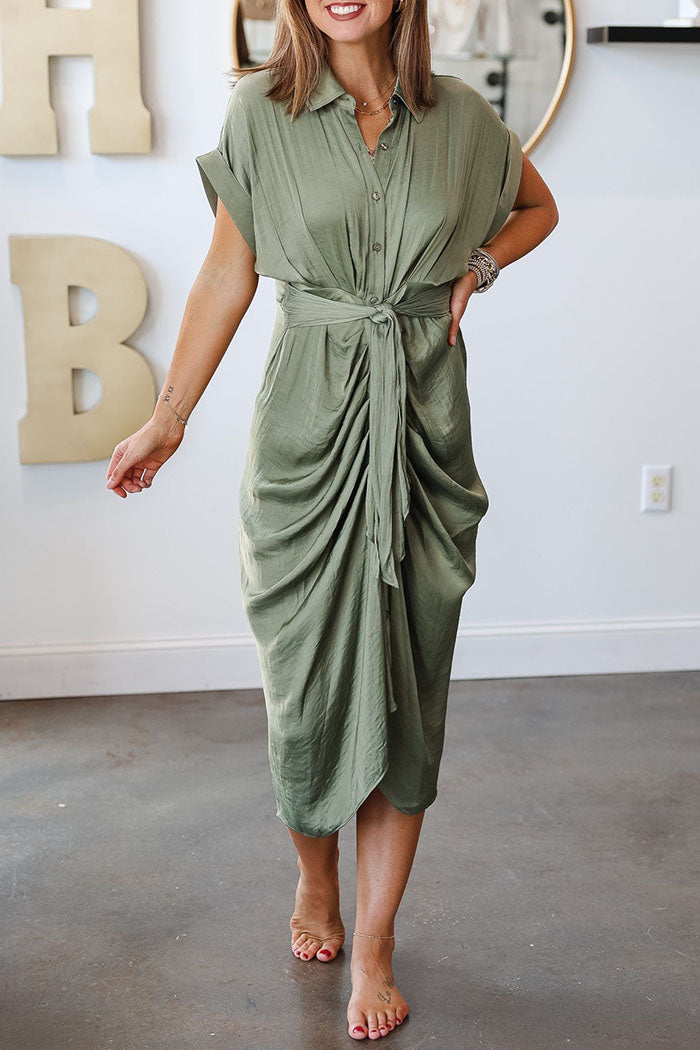 Casual Button Tie Dress