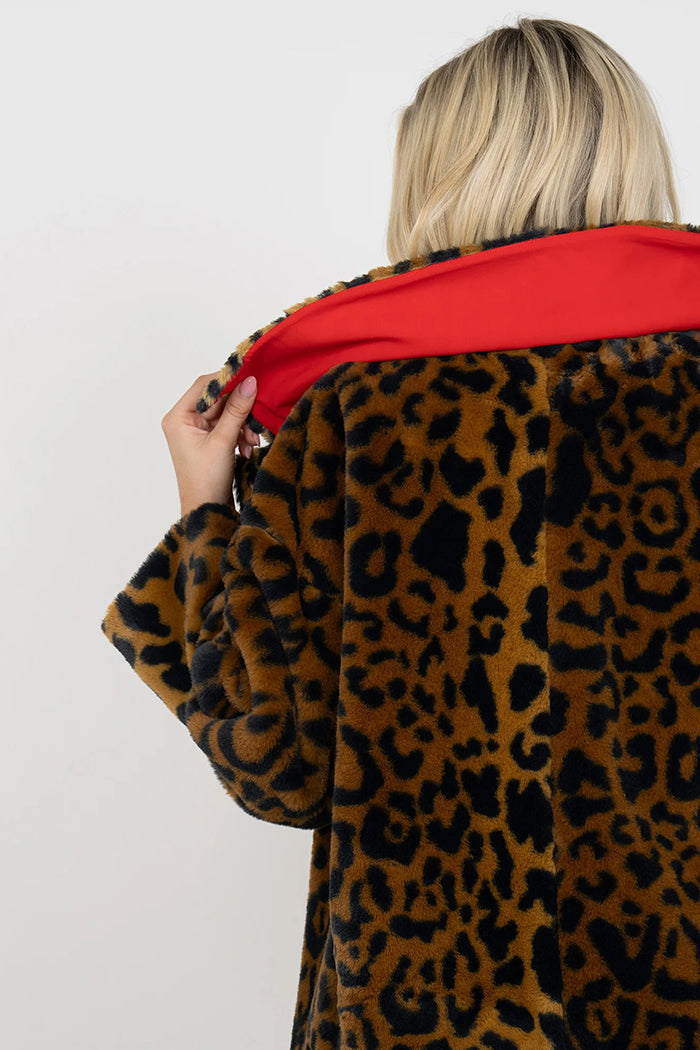 Leopard Pocket Long Coat