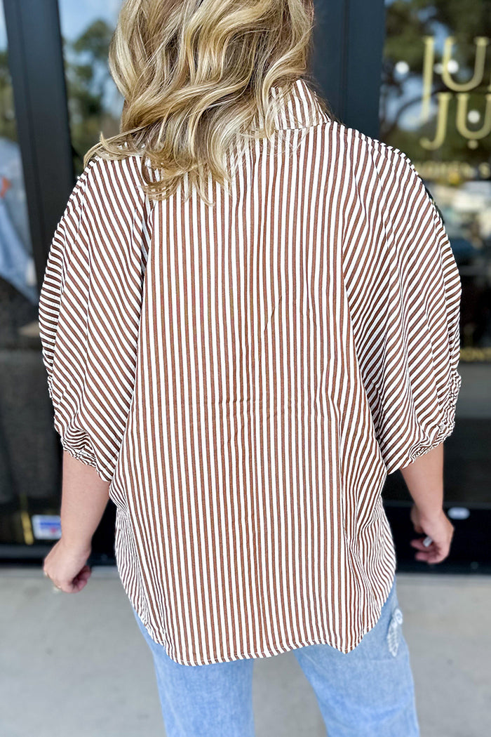 Stripes Floral Crochet Blouse
