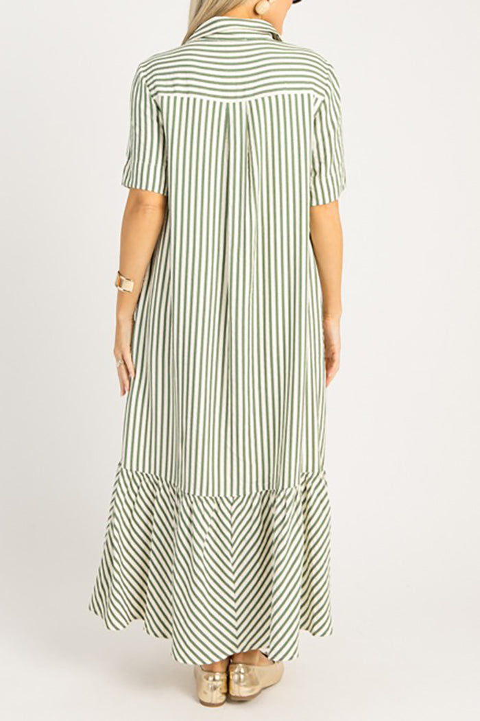 Casual Stripe Maxi Dress
