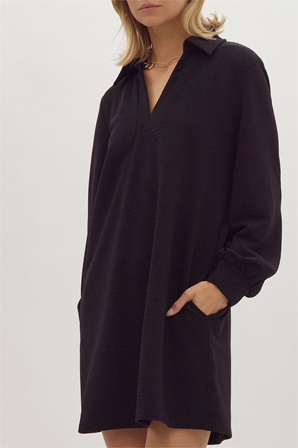 Casual Solid Color Pocket Dress