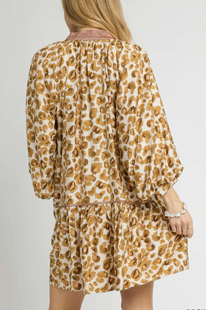 Leopard Print Tiered Dress