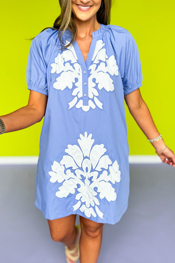 Contrast Applique Detail Dress