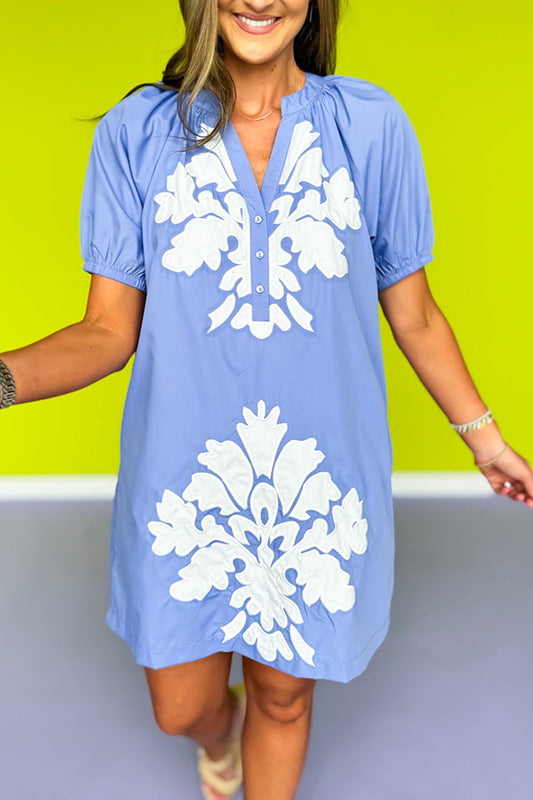 Contrast Applique Detail Dress