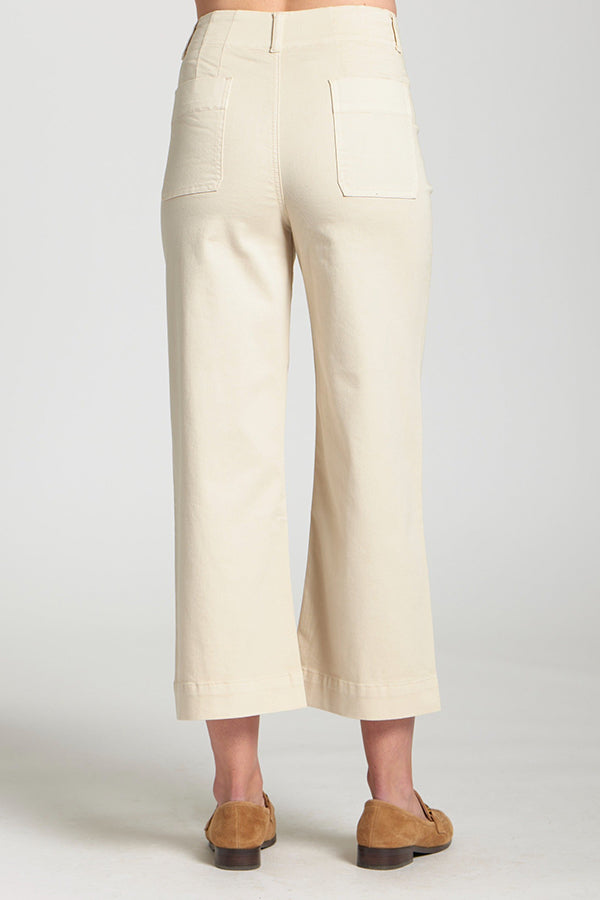 Patch Pockets Wide Leg Pant
