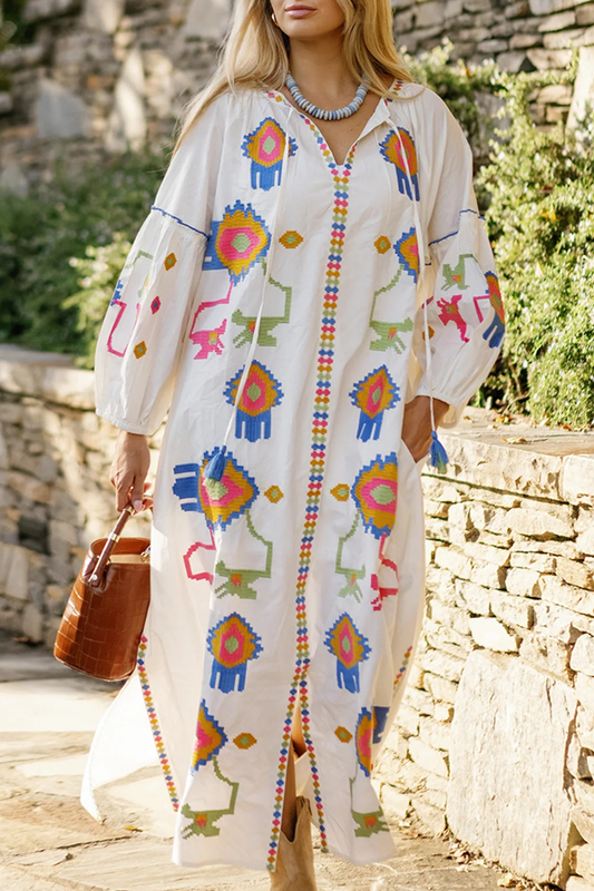 Tassel Tie Floral Maxi Dress