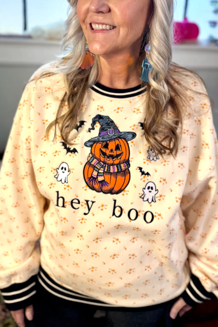 Hey Boo Embroidered Sweatshirt