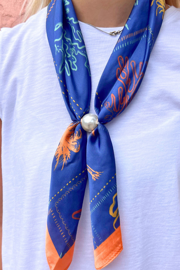 Magnetic Pearl Scarf With Ring