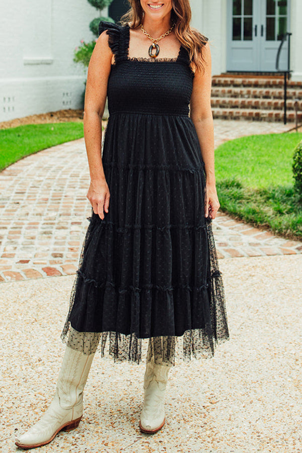 Polka Dot Chiffon Dress