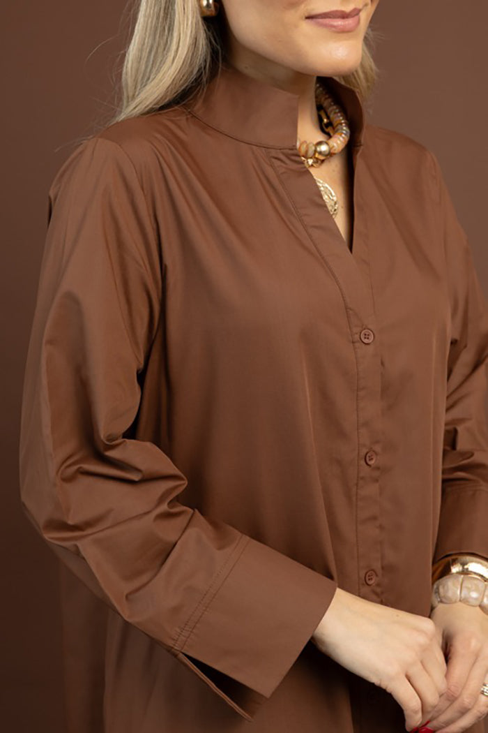 V-Neck Button Pocket Maxi Dress