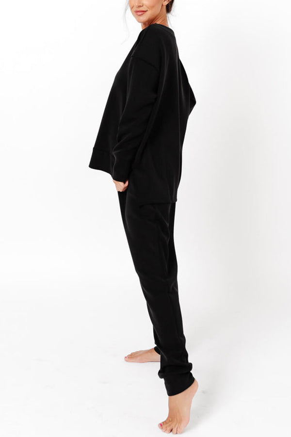 Solid Color Casual Set