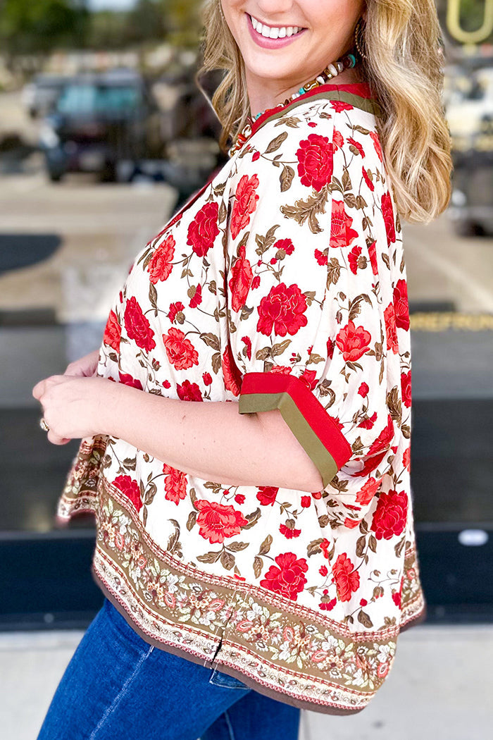 Casual Floral Pattern Top