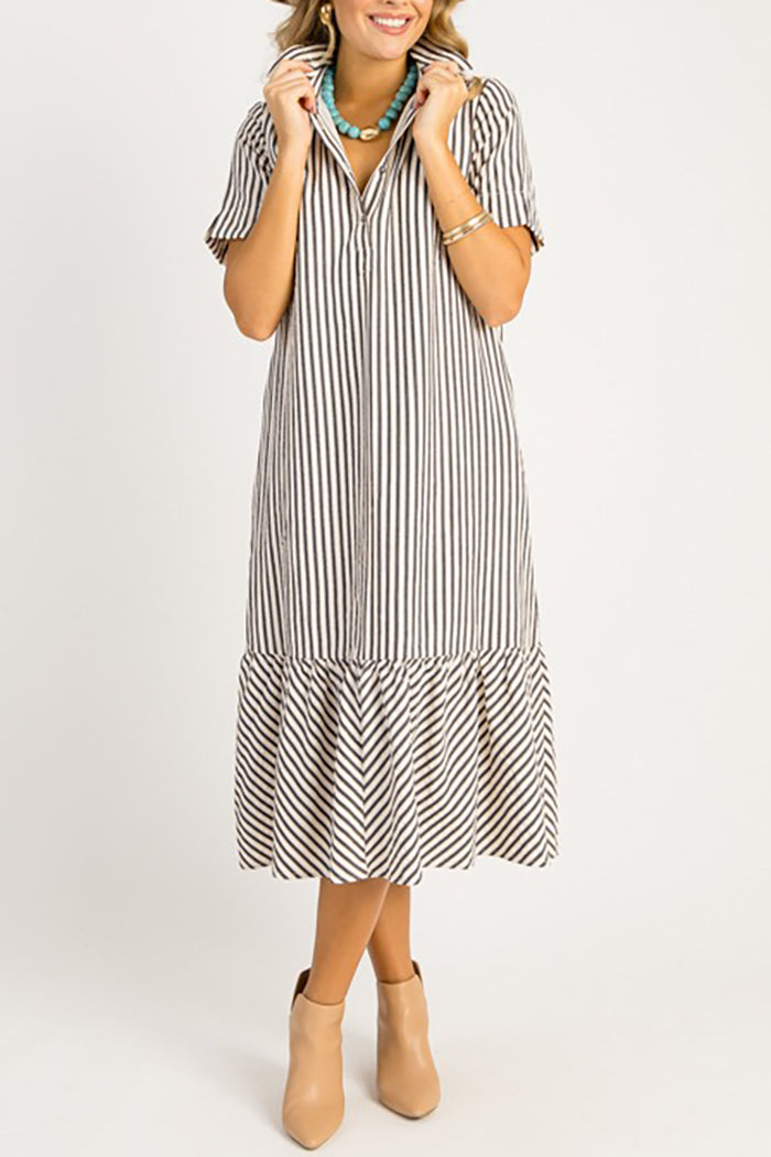 Casual Stripe Maxi Dress